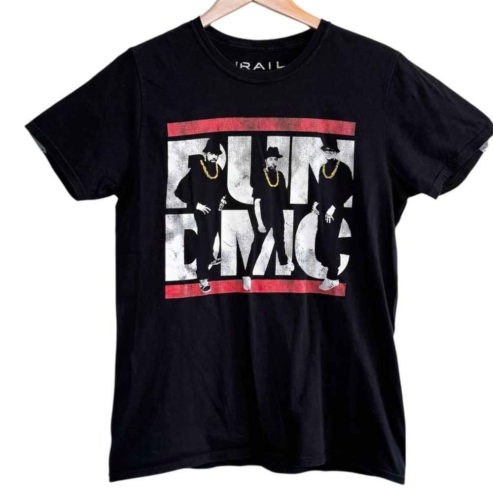 🌈 6/$60 The Rail Run DMC Women’s Band TShirt Black White Red Yellow Medium